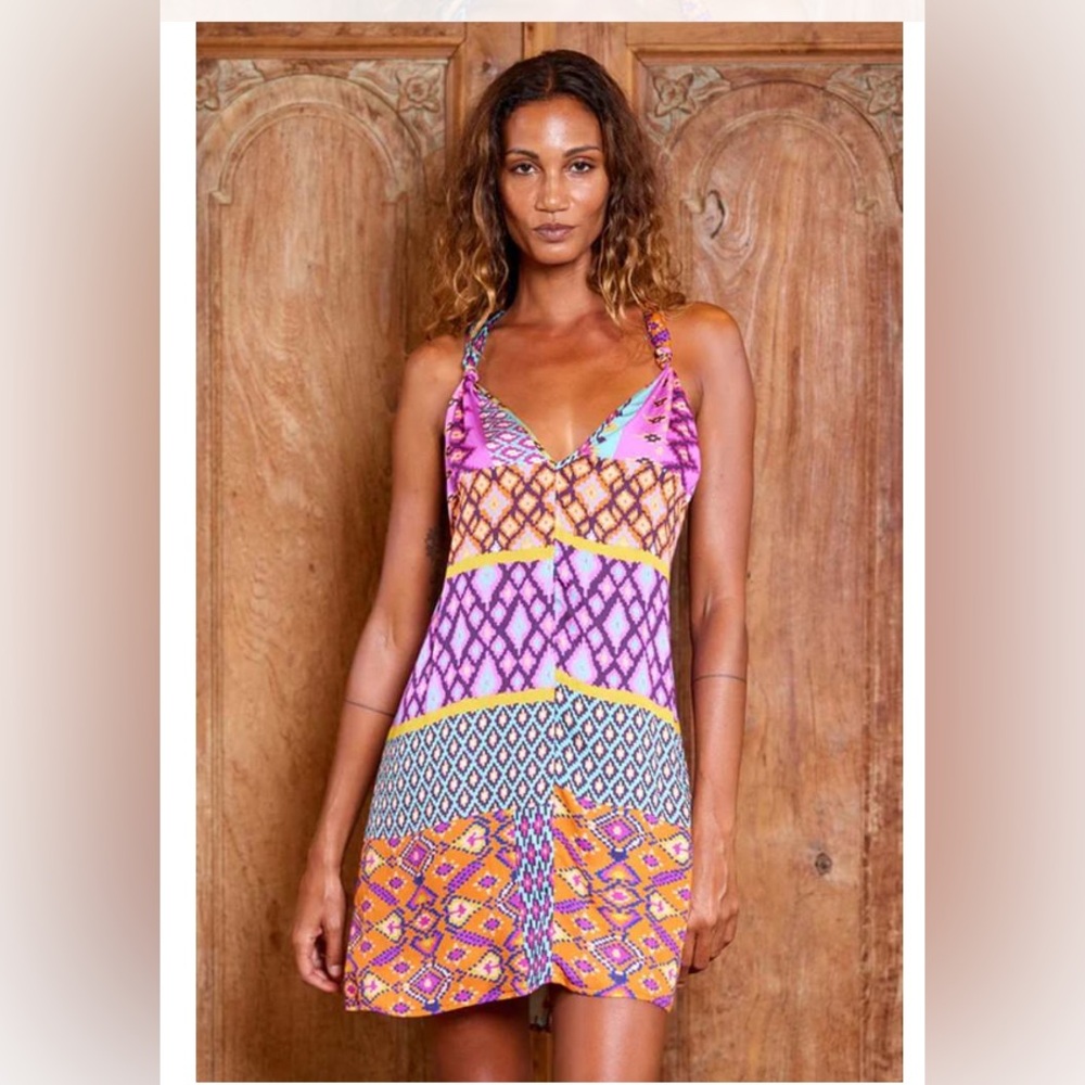 Tigerlily Dress Size US 4 AU 8 Utopia Trinity Miri Mini Boho Festival Patchwork